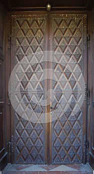 An old entrance door in Salzburg, Austria.