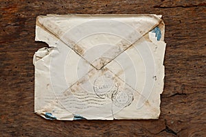 Old Envelope on a original 1800s wooden background