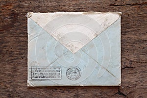 Old Envelope on a original 1800s wooden background