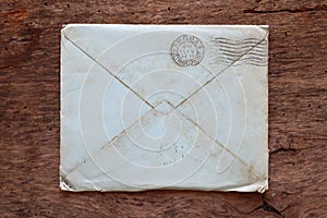 Old Envelope on a original 1800s wooden background