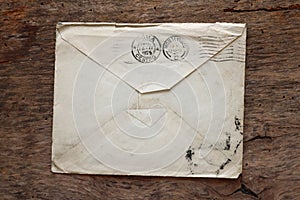 Old Envelope on a original 1800s wooden background