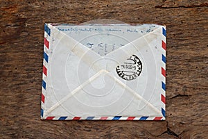 Old Envelope on a original 1800s wooden background