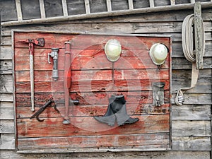 Old equipment of a fire department or fire brigade