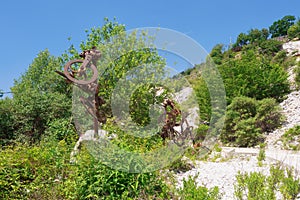 Old equipment used in the marble quarries of Carrara, Italy.