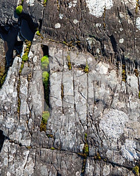 Old erosion marks in bedrock texture