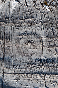 Old erosion marks in bedrock texture