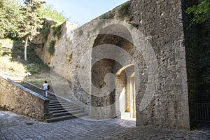 The old Etruscan gate of Volterra in Italy