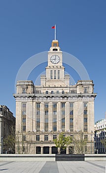 Old european building on the bund in shanghai china