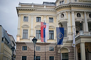 Old European building in the city center in Bratislava