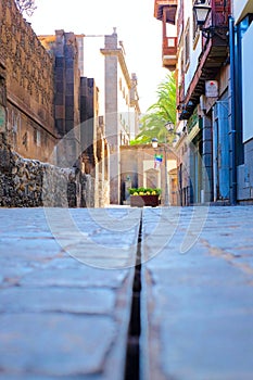 Old European town street scene.