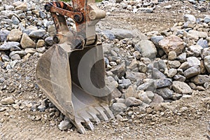 Old Excavator Bucket On Site