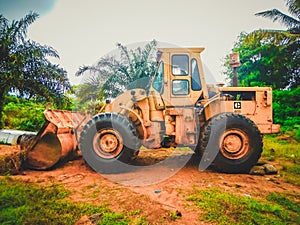 Old excavator in the middle of the Bush. Liberia, West Africa