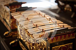 An old exotic traditional gamelan music from java indonesia