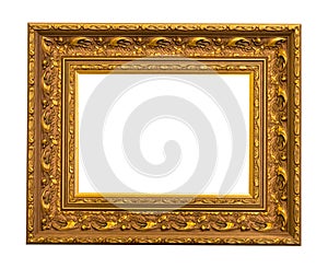 Old extra wide ornamental golden picture frame