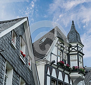 Old Facade with black slates