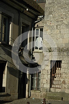 Old facade with clothe photo