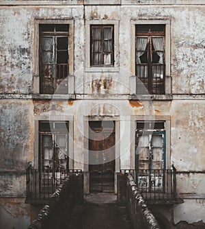 An old facade of a desolate house