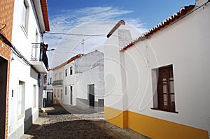 old facades, street of Moura village photo