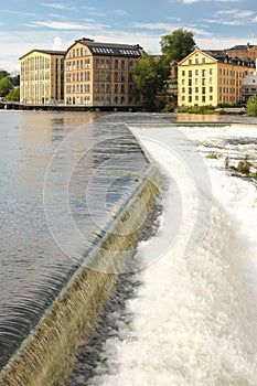 Old factories. Industrial landscape. Norrkoping. Sweden