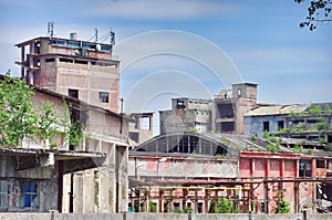 Old abandoned factory - paper mill in Zarnesti, Romania