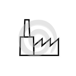 Old factory building outline icon