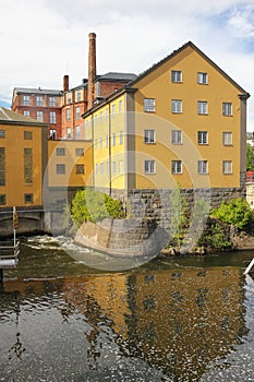 Old factory. Industrial landscape. Norrkoping. Sweden