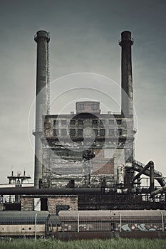 Old Factory Ironworks and Chimneys photo