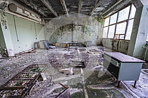Old factory in Pripyat city, Chernobyl Zone