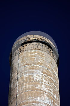 Old Factory Smokestack on a Clear Sunny Day with Blue Skies