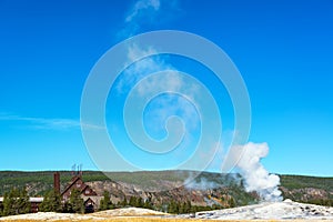 Old Faithful Geyser and Lodge