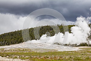 Old Faithful Geyser in Yellowstone National Park