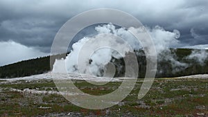 Old Faithful Geyser in Yellowstone National Park