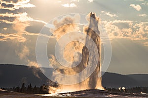 Old Faithful under the Jesus Light