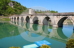 Old,Famous bridge on the Drina in Visegrad, Bosnia