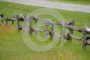 Old farm fence near a country road