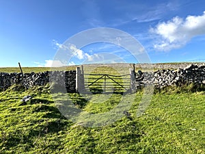 Old farm gate, leading into the fields above, Kettlewell, Yorkshire, UK