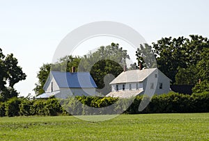 Old farm house and barn in indiana