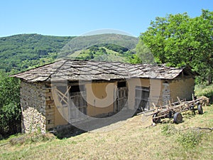 Old farm house with stones roof