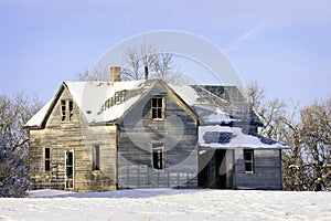 Old farm house in Winter