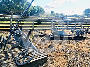 Old farm machinery at Ambury Farm Park.