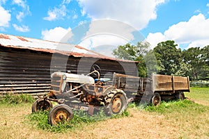 Old Farm Tractor by Shed