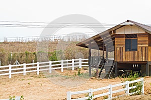 Old farm yard with the house