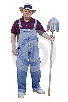 Old Farmer with overalls on