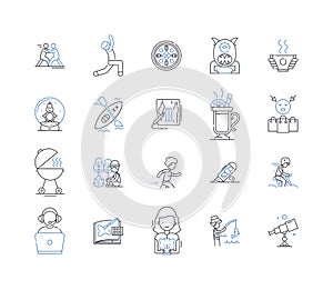 Old-fashid line icons collection. Vintage, Nostalgia, Classic, Traditional, Timeless, Retro, Antique vector and linear