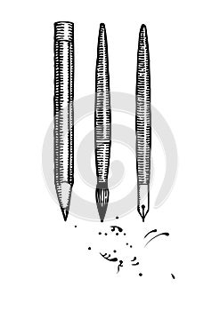 Old fashion drawing tools