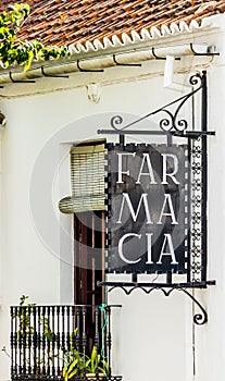 Old fashion style pharmacy sign photo