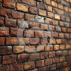 Old fashioned architectural design accentuates the textured brick wall backdrop
