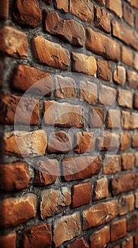 Old fashioned architectural design accentuates the textured brick wall backdrop