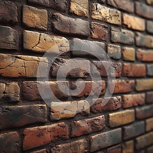 Old fashioned architectural design accentuates the textured brick wall backdrop photo