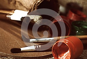 Old-fashioned art still life